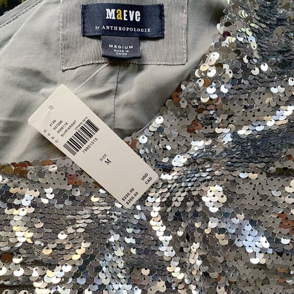 Anthropologie Silver Sequin Maxi Dress - Picture 5 of 5